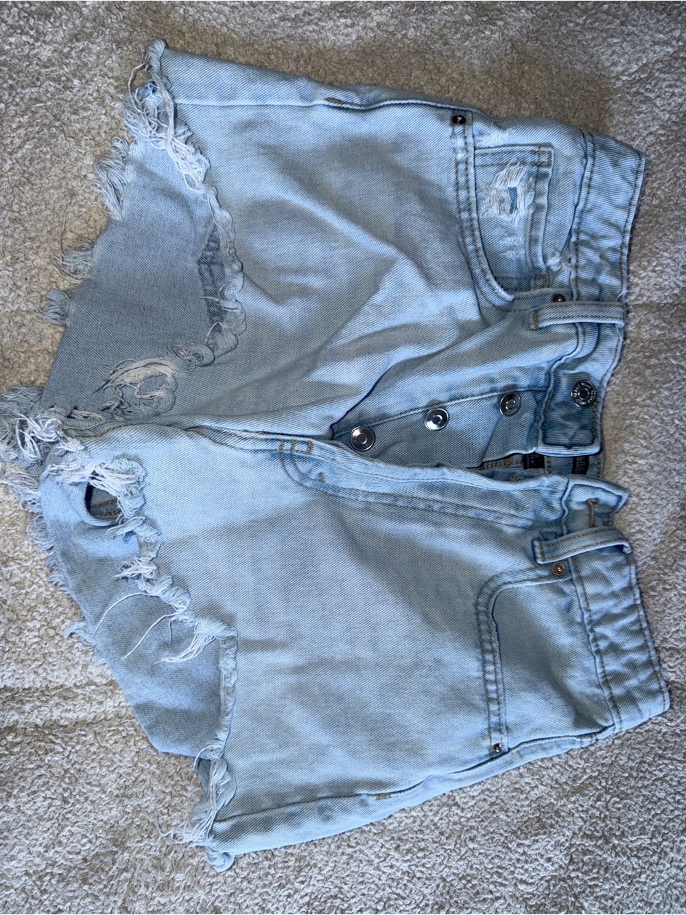 wild fable Light Wash Distressed Denim Button-Front Shorts